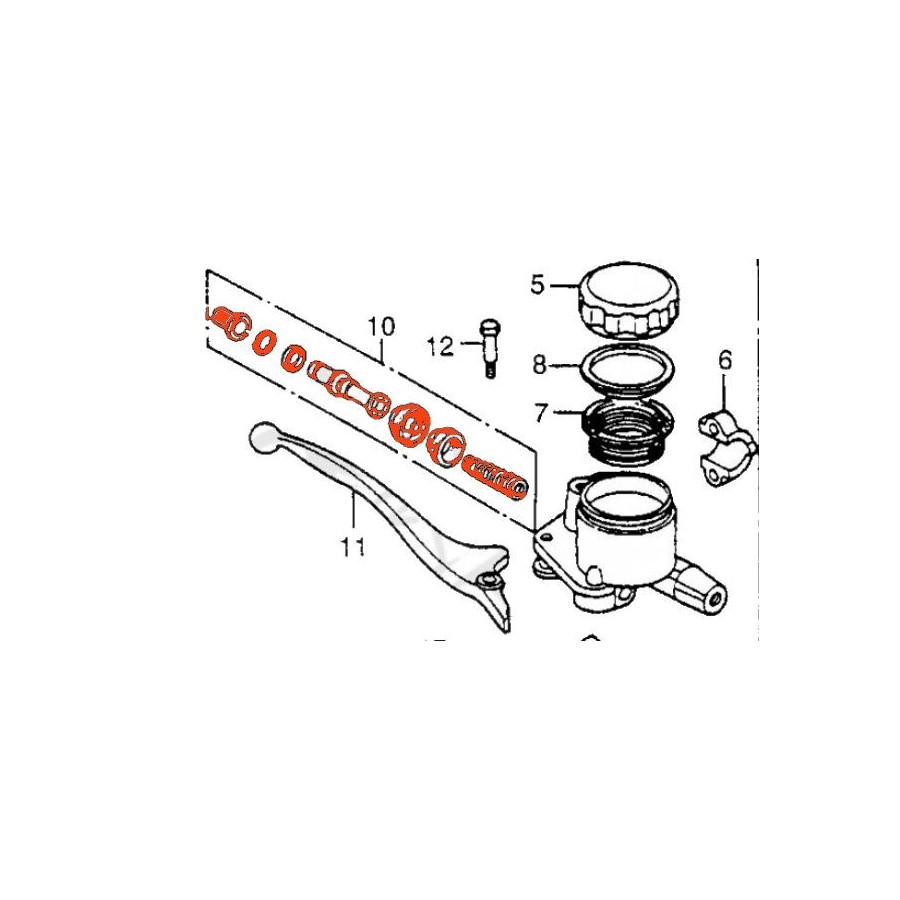 Service Moto Pieces|Frein - contacteur de poignée - GL1200 - GL1500 - GL1800|Maitre cylindre Avant|31,00 €