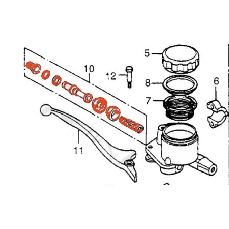 Service Moto Pieces|Frein - Maitre Cylindre Avant - kit reparation ... CB250T - CB400T - CB750K7|Maitre cylindre Avant|60,10 €