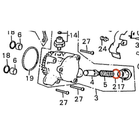 Moteur - Pompe a huile / Durite - joint torique : 19.40 x2.80 mm - 94608-4000