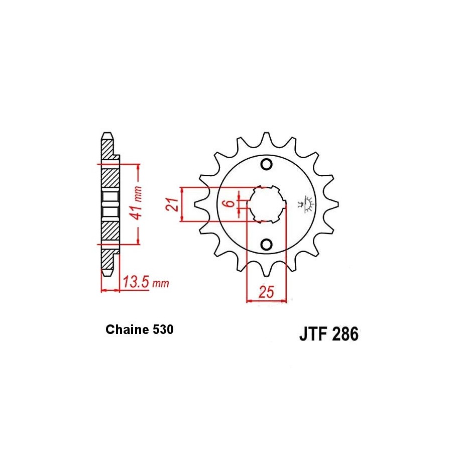 Service Moto Pieces|Transmission - Couronne - JTR 481 - 530 - 40 dents|Chaine 530|43,50 €