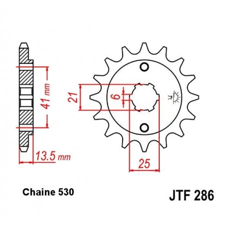 Service Moto Pieces|Transmission - Pignon sortie boite - 15 dents - JTF 286 - Chaine 530|Chaine 530|18,90 €