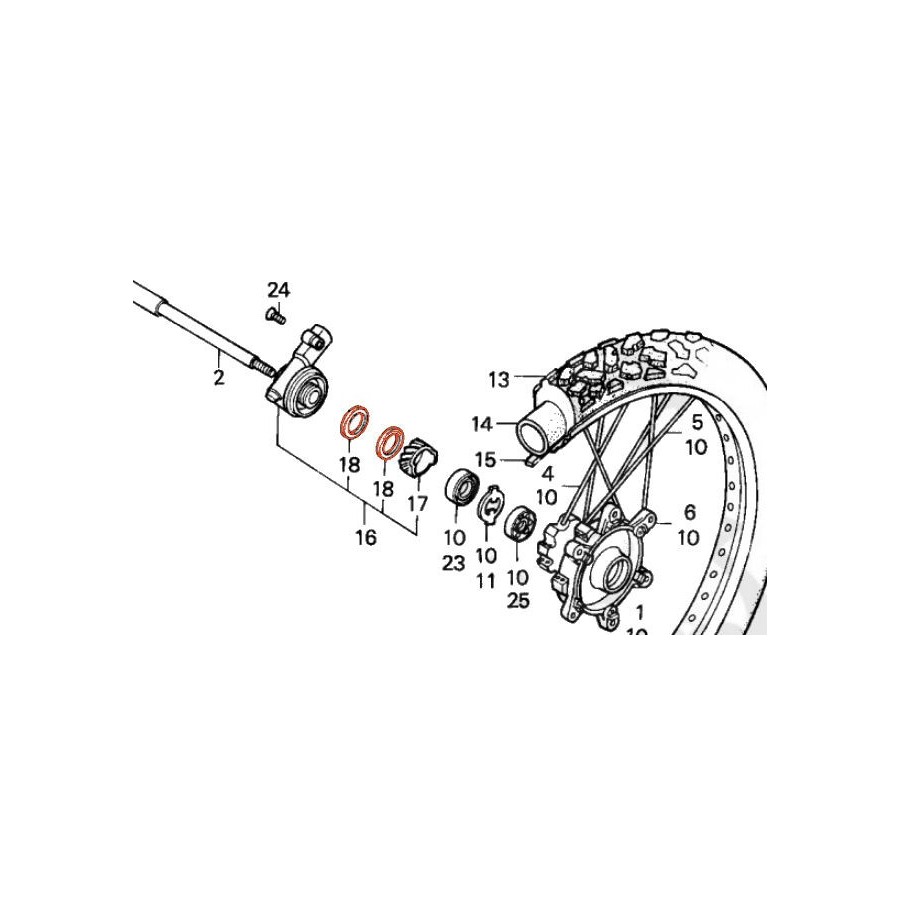 Roue avant - Rondelle entraineur de compteur - (x1)