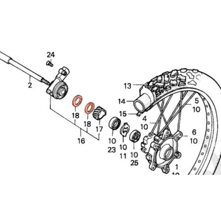 Roue avant - Rondelle entraineur de compteur - (x1)