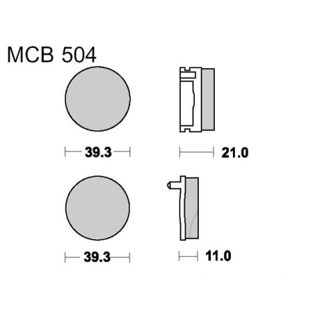 Service Moto Pieces|Frein - Jeu de Plaquettes - TRW - MCB-504|Plaquette|36,90 €