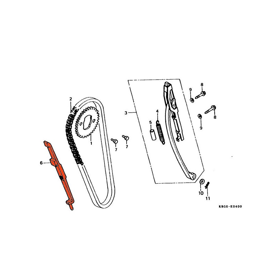 Service Moto Pieces|Moteur - Tendeur de chaîne primaire - CB750 Four|Distribution|132,00 €