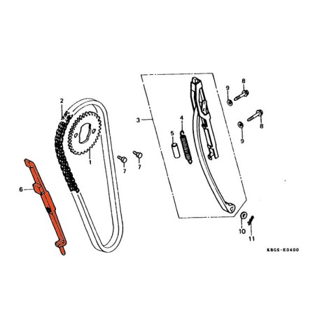 Service Moto Pieces|Distribution - Patin - Guide de chaine - CB250 N|Distribution|69,90 €