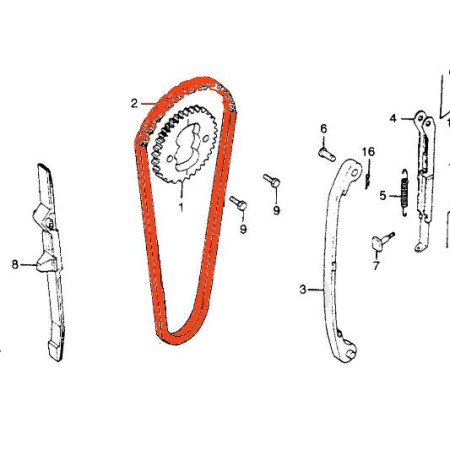 Distribution - Chaine - 82RH2015 - 110 maillons - Ouverte