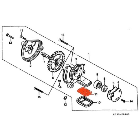 Service Moto Pieces|Moteur - Pompe a huile - Crepine - CB125T/TD/C - CM125/185/200/250|Transmission - boite a vitesse|12,00 €