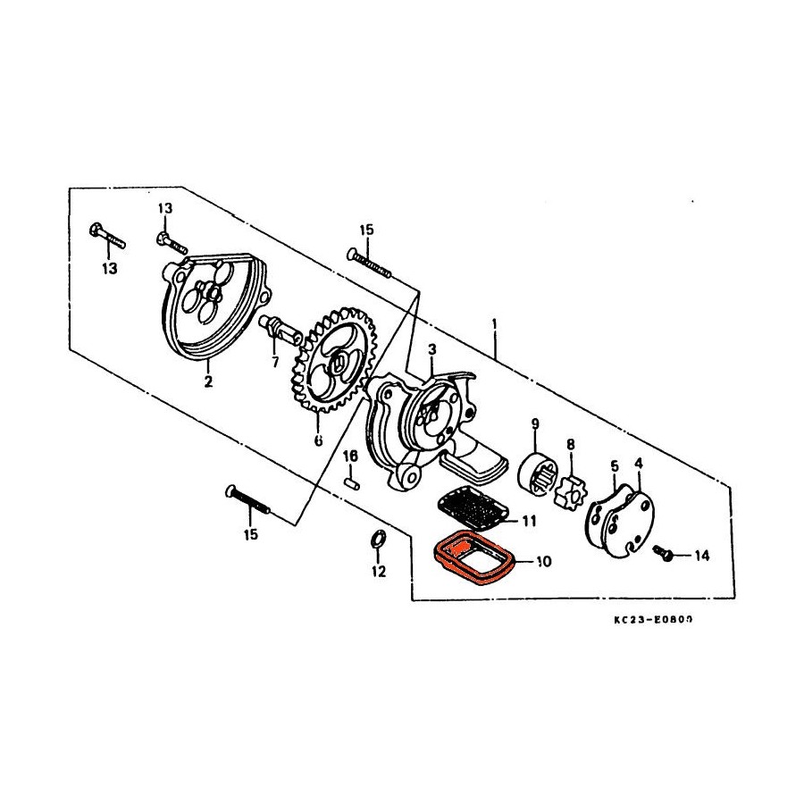 Moteur - Pompe a huile - Support de crepine - CB125 - CM125 - ...