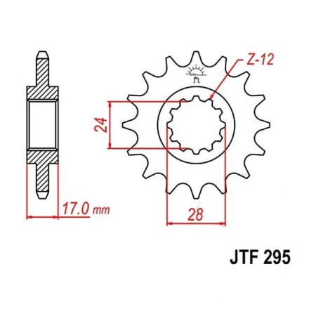 Service Moto Pieces|Transmission - Pignon - JTF-295 - 530/15 dents|Chaine 530|17,50 €