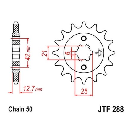 Transmission - Pignon sortie boite - 530 - JTF-288 - 15 Dents