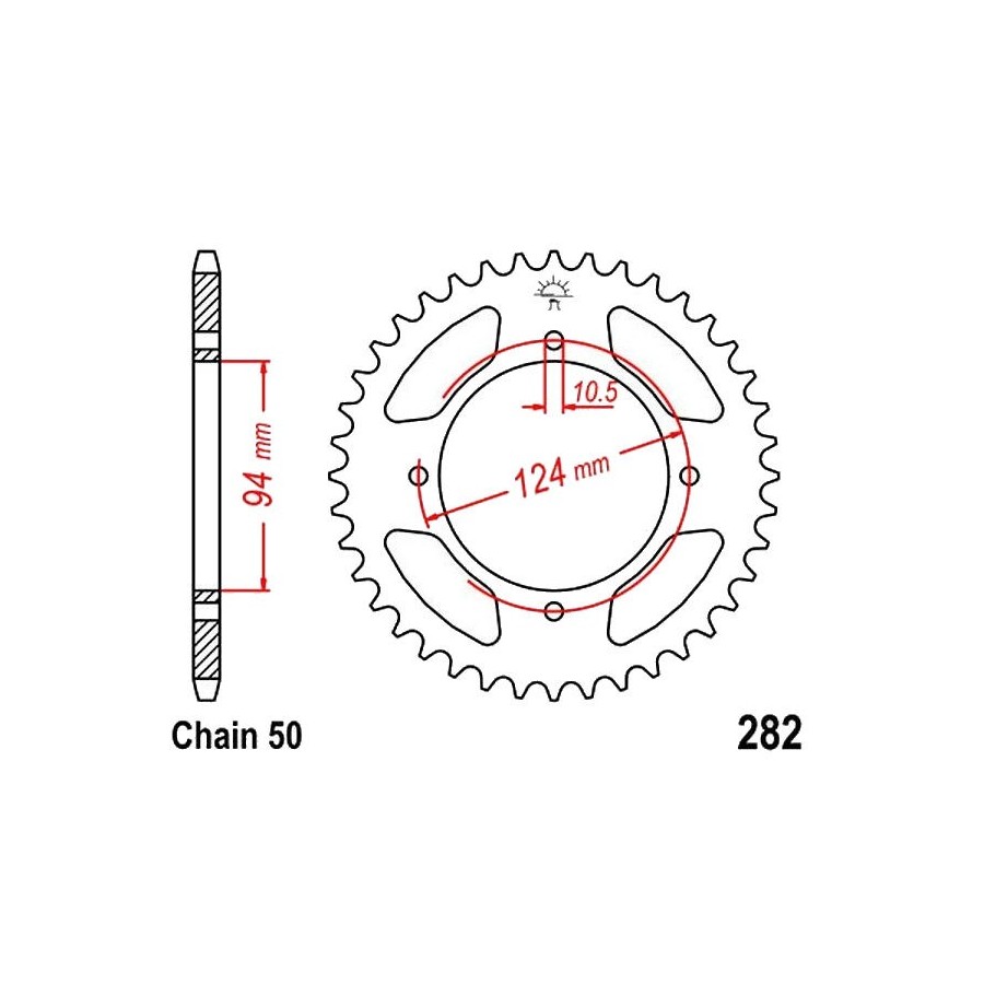 Service Moto Pieces|Transmission - Couronne JTF 282 - 530/34 dents|Chaine 530|35,90 €