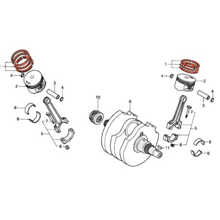 Moteur - Segment (+0.00) - 1 jeu - XL250/600 - VT600