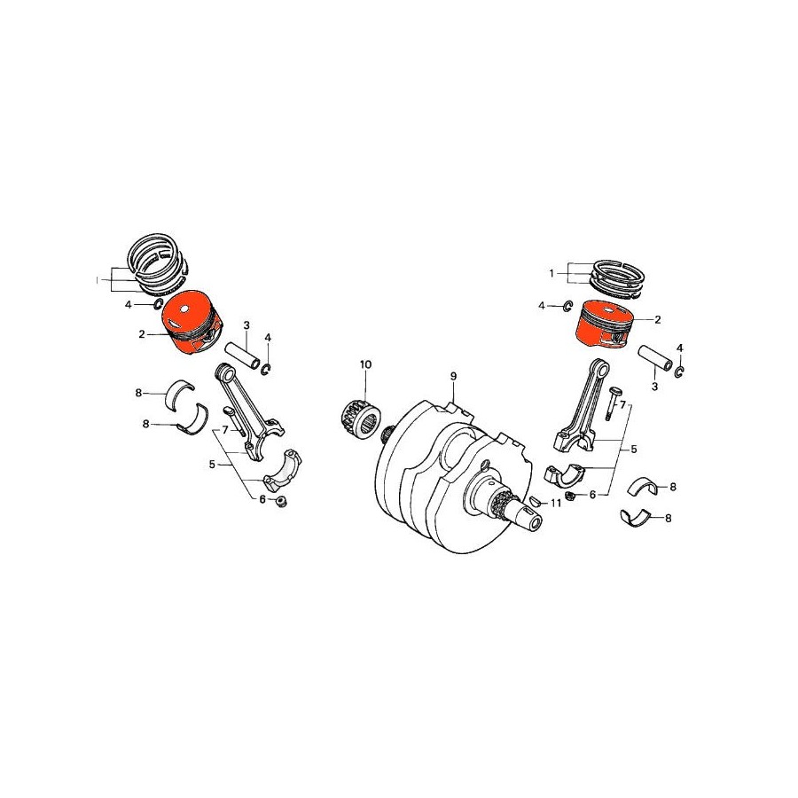 Service Moto Pieces|Moteur - segmentation - ø 56.00 - (+0.00) - CB125 - SL125 - TL125|Bloc Cylindre - Segment - Piston|35,60 €