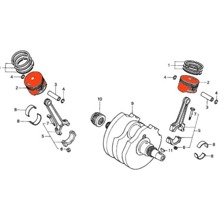 Service Moto Pieces|Moteur - Piston - (+0.00) - 1 jeu - XL250/600 - VT600|Bloc Cylindre - Segment - Piston|78,00 €