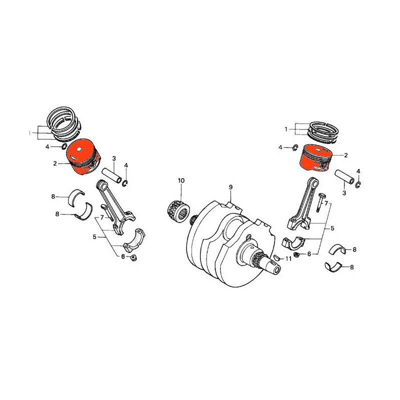 Service Moto Pieces|Moteur - Piston - (+0.25) - 1 jeu - XL250 - XL600 - VT600|Bloc Cylindre - Segment - Piston|78,00 €