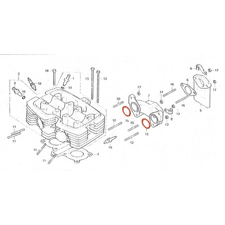 Moteur - Pipe admission - joint coté moteur (x1) - 26x2.70 mm