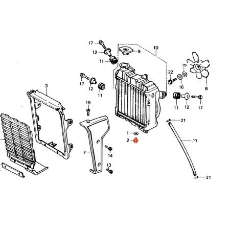 Radiateur - bouchon vidange - CX, GL, 500, 650, VF750