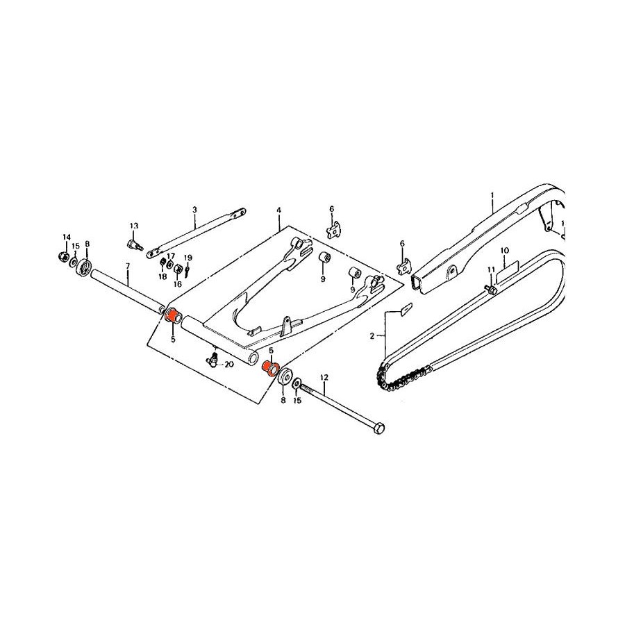 Service Moto Pieces|Bras oscillant - bague - (x2) - N'est plus disponible|bras oscillant - bequille|0,00 €