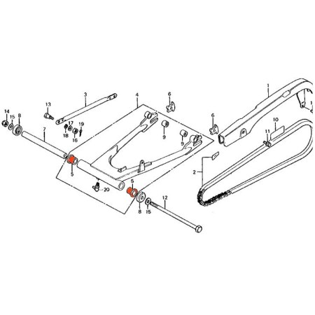 Service Moto Pieces|Bras oscillant - bague - (x2) - N'est plus disponible|bras oscillant - bequille|0,00 €