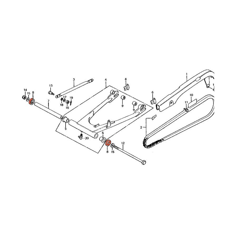 Service Moto Pieces|Bras oscillant - Roulement - cage a aiguille - (x2)|bras oscillant - bequille|32,40 €