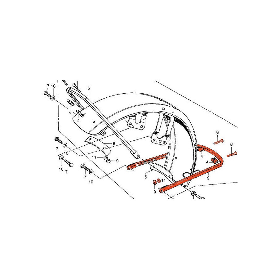 Roue Avant - Garde Boue - Fixation - "B"