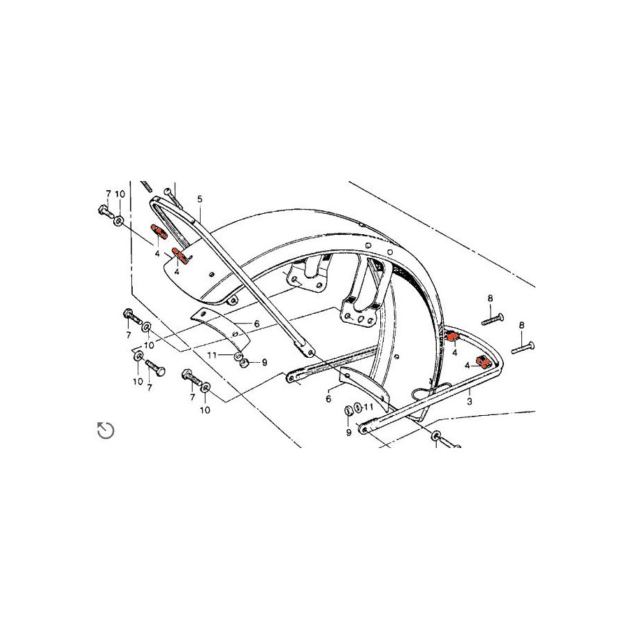 Service Moto Pieces|Roue Avant - Garde Boue - CB250K / CB350K2-K3|1970 - CB 350 K2|198,30 €