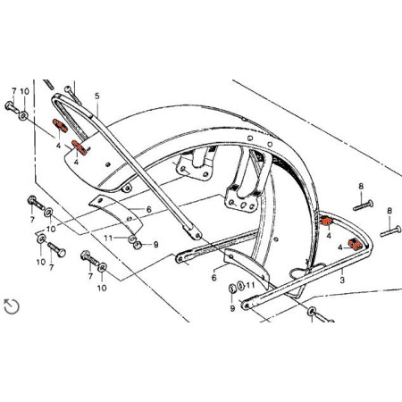 Roue Avant - Garde Boue - entretoise - (x1)