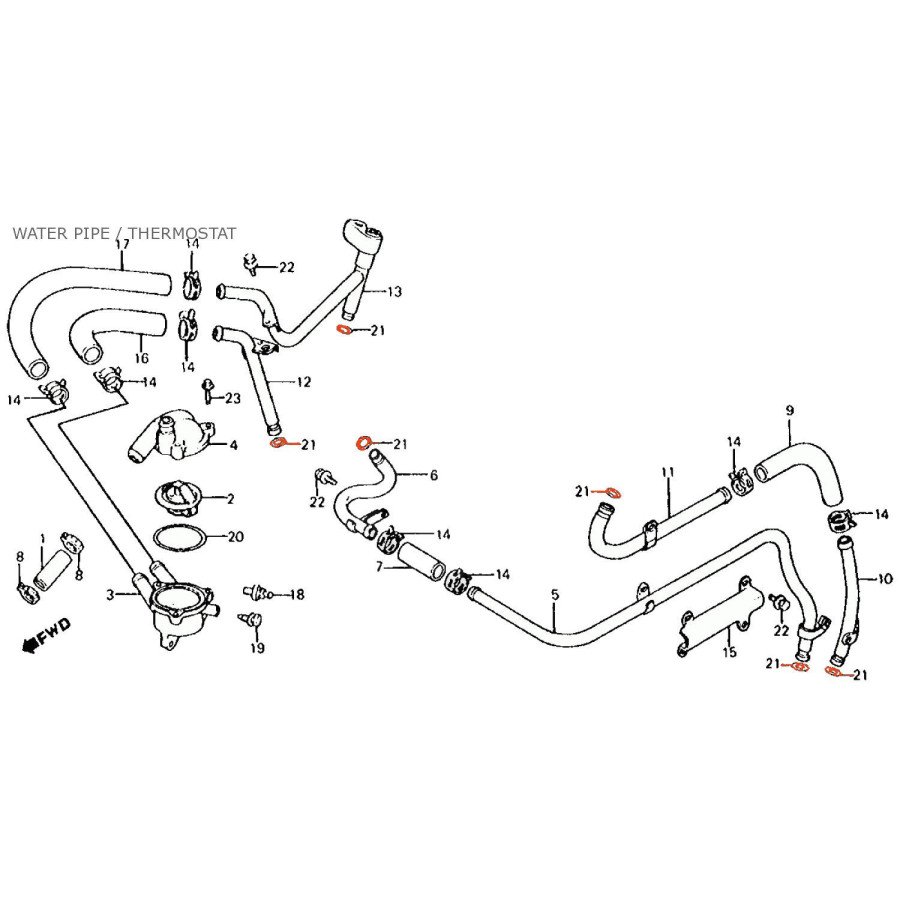 Moteur - Circuit d'eau - joint - torique - (x1)