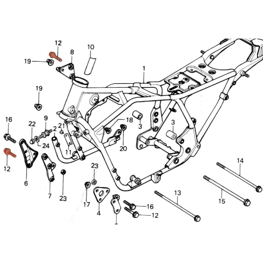 Vis de fixation - support moteur - (x1) - M8 x60 mm