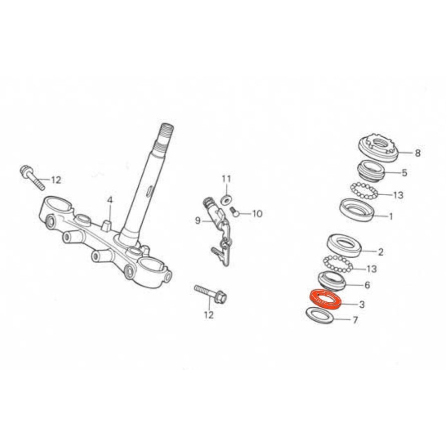 Fourche - Direction - Joint plat 