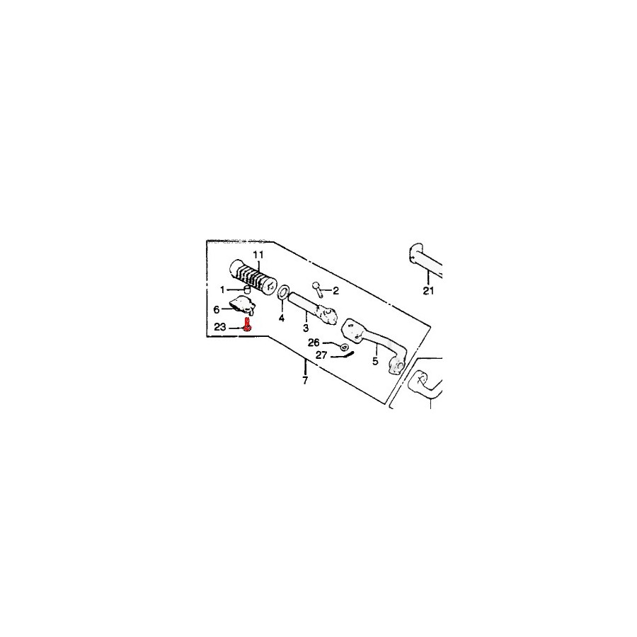 Cale pied - vis de fixation - M6 x16 - Droite/Gauche - origine