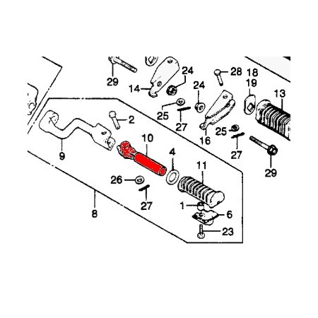 Cale pied - barre de fixation - Gauche