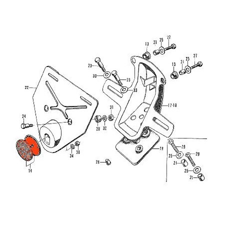 Service Moto Pieces|Reflecteur (x1) - Catadioptre Rouge/Chrome - ø60 x M5 a visser|Catadioptre|16,90 €