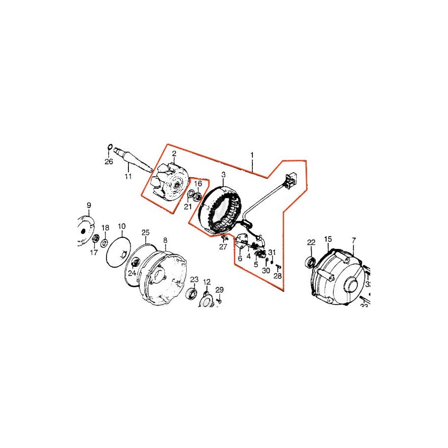 Alternateur - Rotor + Stator - CBX1000