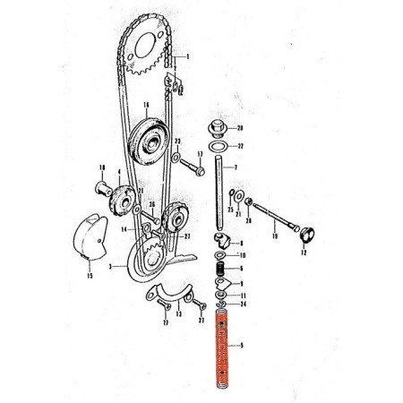 Distribution - Ressort - tendeur de chaine - CB125K