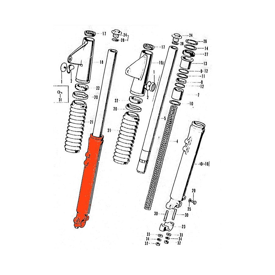 Fourche - fourreau - Droit - CB750K1-K2