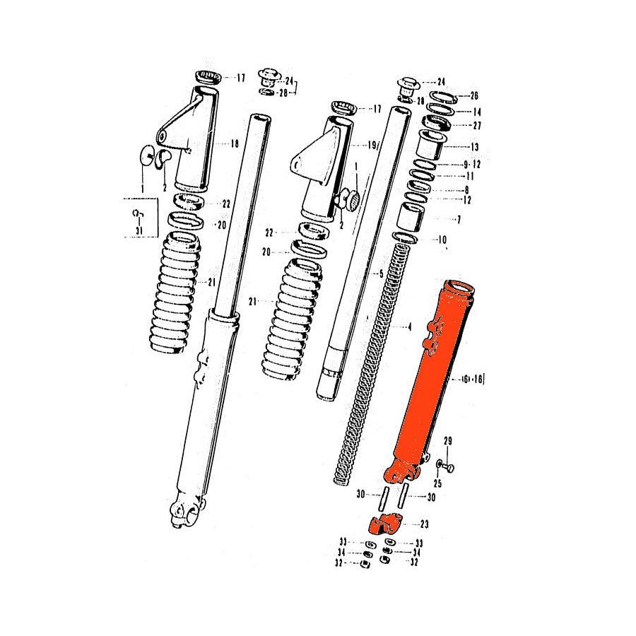 Fourche - fourreau - Gauche - CB750K1-K2