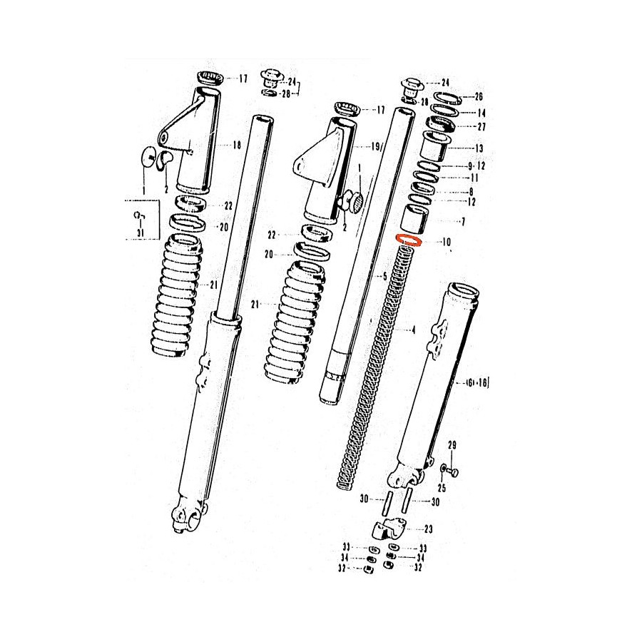 Fourche - Segment de piston - (x1) 