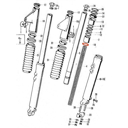 Fourche - Segment de piston - (x1) 