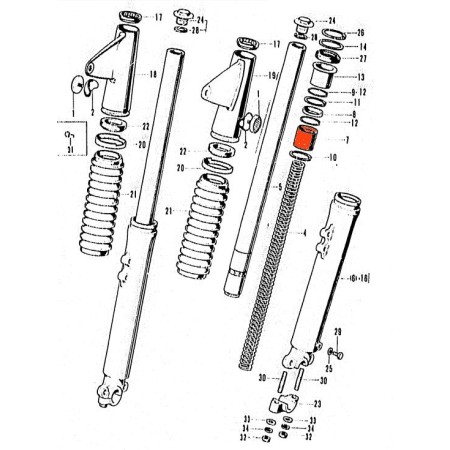 Fourche - Piston - (x1) - CB750 Four 