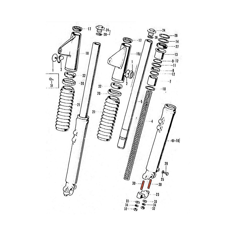 Fourche - Visserie - M8 x49mm - (x1)