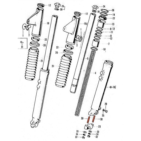 Fourche - Visserie - M8 x49mm - (x1)