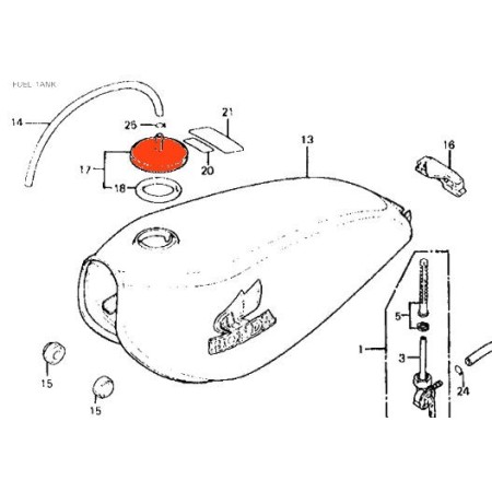 Reservoir - Bouchon ø 38.00mm - CY50, MR175, XL125, 
