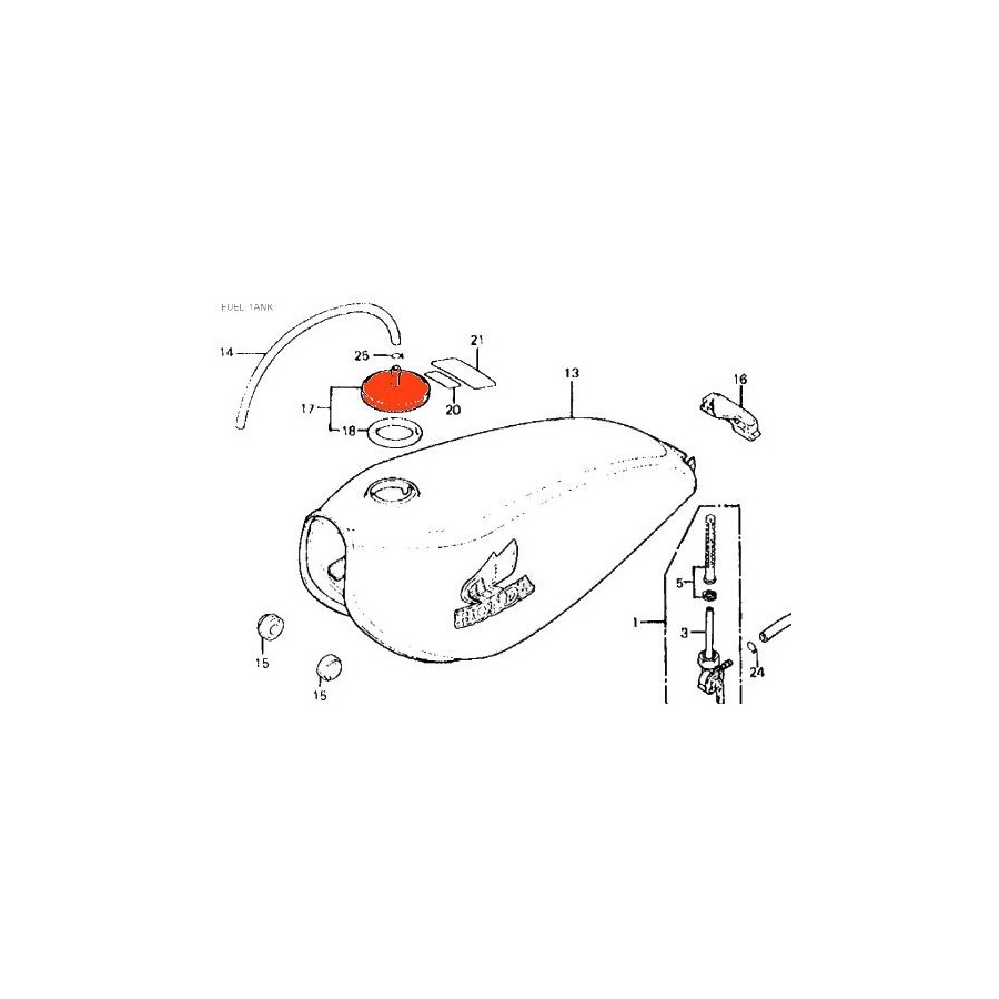 Service Moto Pieces|Reservoir - Bouchon Rouge - ø 58.00mm - MTX|Reservoir - robinet|13,90 €