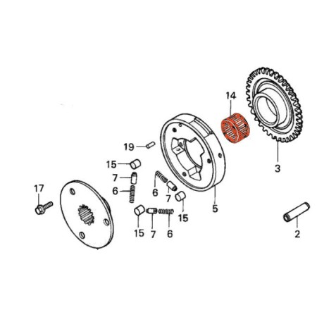 Service Moto Pieces|Moteur - Roue Libre - Roulement aiguille - SKF - 30x35x17 mm - 90122-MB0-003|Roulement|19,90 €