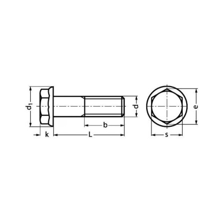 Vis - Hexagonale à collerette - Acier zingué - M8 x125 x40mm - (x1)