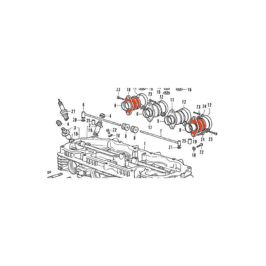 Pipe d'admission + Joint (x1) - CB350F / CB400F/F2 Pipe d'admission + Joint (x1) - CB350F / CB400F/F2
