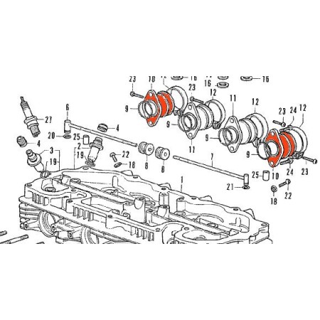 Service Moto Pieces|Pipe d'admission + Joint (x1) - CB350F / CB400F/F2 |Pipe Admission|31,20 €