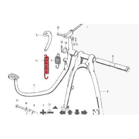 Bequille centrale - ressort - CB125K5 - CB125T - CM125C